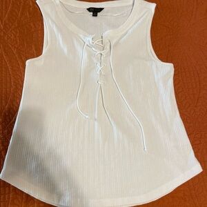 Frye Ivory Lace-Up Tank Top